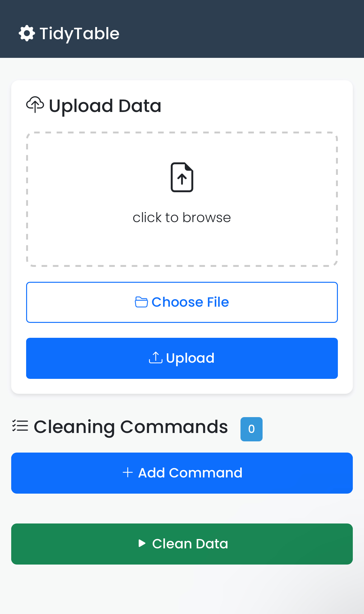 TidyTable: Data Cleaning Automation Tool